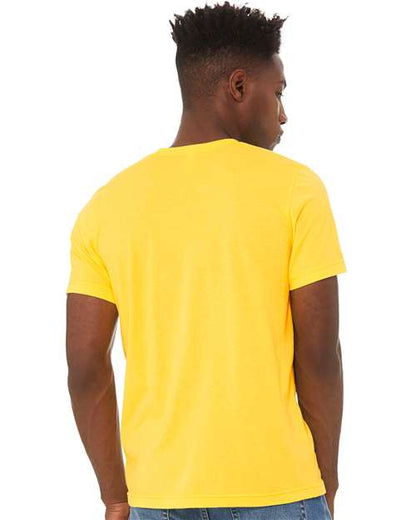 BELLA + CANVAS CVC Jersey Tee 3001CVC Heather Yellow Custom Embroidered Business Logo