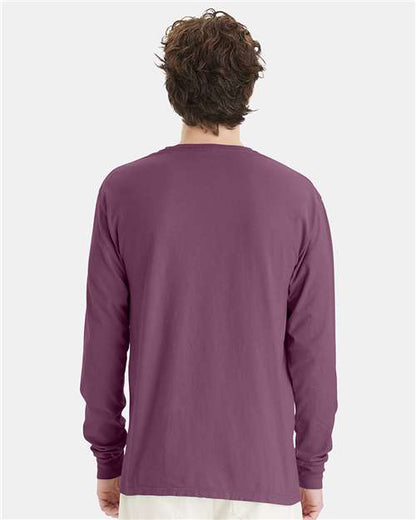 ComfortWash by Hanes Garment-Dyed Long Sleeve T-Shirt GDH200 Purple Plum Raisin
