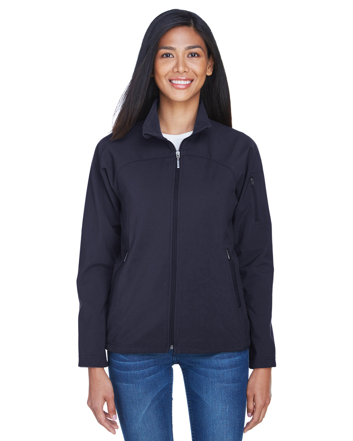 North End Ladies' Three-Layer Fleece Bonded Performance Soft Shell Jacket 78034