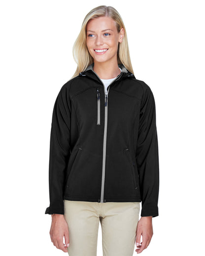 North End Ladies' Prospect Two-Layer Fleece Bonded Soft Shell Hooded Jacket 78166