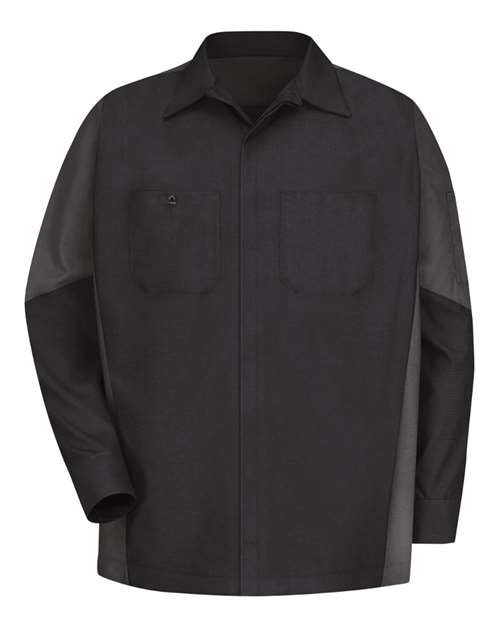 Red Kap Long Sleeve Automotive Crew Shirt - Tall Sizes SY10T Custom Embroidered Business Logo