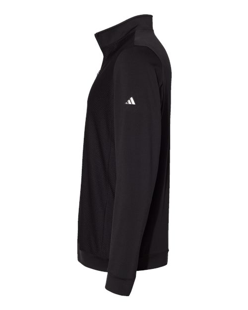 Adidas Performance Textured Quarter-Zip Pullover A295 Custom Embroidered Business Logo