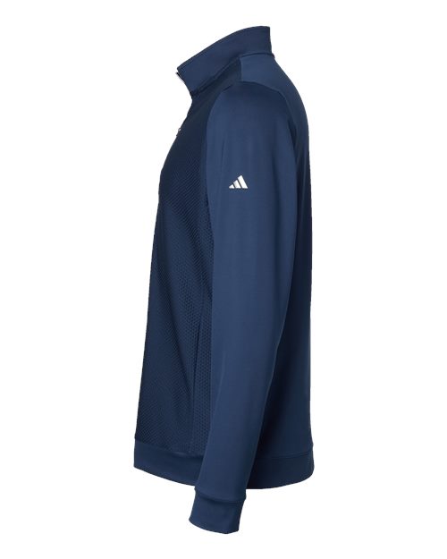 Adidas Performance Textured Quarter-Zip Pullover A295 Custom Embroidered Business Logo