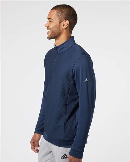 Adidas Performance Textured Quarter-Zip Pullover A295 Custom Embroidered Business Logo