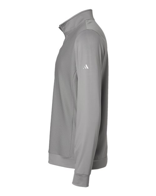 Adidas Performance Textured Quarter-Zip Pullover A295 Custom Embroidered Business Logo