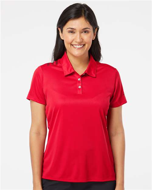 Adidas Women's 3-Stripes Shoulder Polo A325 Custom Embroidered Business Logo