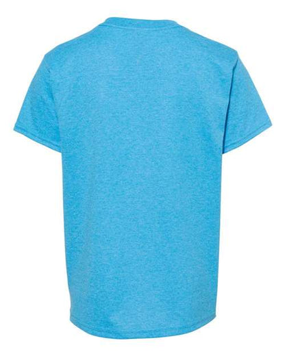 Gildan Heavy Cotton™ Youth T-Shirt 5000B Heather Sapphire Custom Embroidered Business Logo