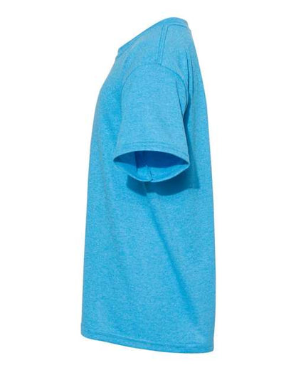 Gildan Heavy Cotton™ Youth T-Shirt 5000B Heather Sapphire Custom Embroidered Business Logo