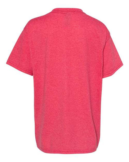 Gildan Heavy Cotton™ Youth T-Shirt 5000B Heather Navy Custom Embroidered Business Logo