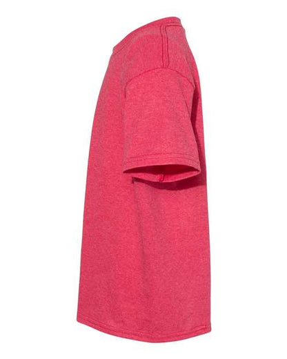 Gildan Heavy Cotton™ Youth T-Shirt 5000B Heather Red Custom Embroidered Business Logo
