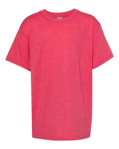 Gildan Heavy Cotton™ Youth T-Shirt 5000B Heather Red Custom Embroidered Business Logo