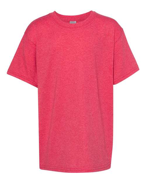Gildan Heavy Cotton™ Youth T-Shirt 5000B Heather Red Custom Embroidered Business Logo