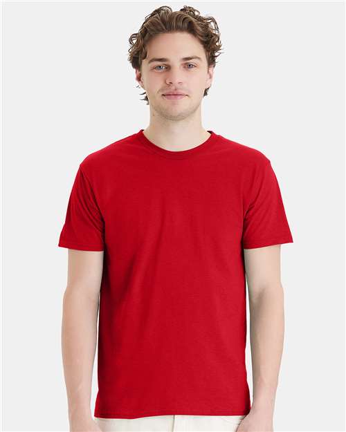 Custom Embroidered  Hanes Perfect-T T-Shirt 4980 Athletic Red