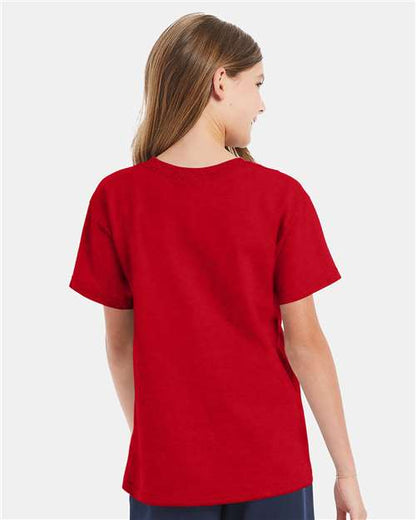 Hanes Essential-T Youth T-Shirt 5480 Athletic Red