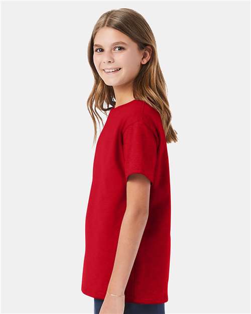 Hanes Essential-T Youth T-Shirt 5480 Athletic Red