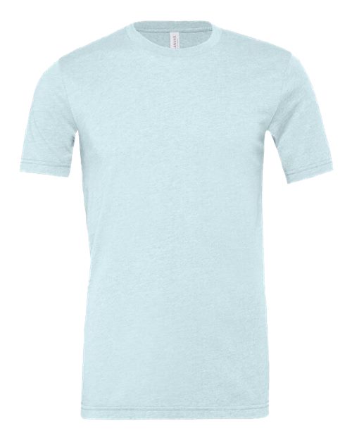 BELLA + CANVAS CVC Jersey Tee 3001CVC Heather Prism Ice Blue Custom Embroidered Business Logo