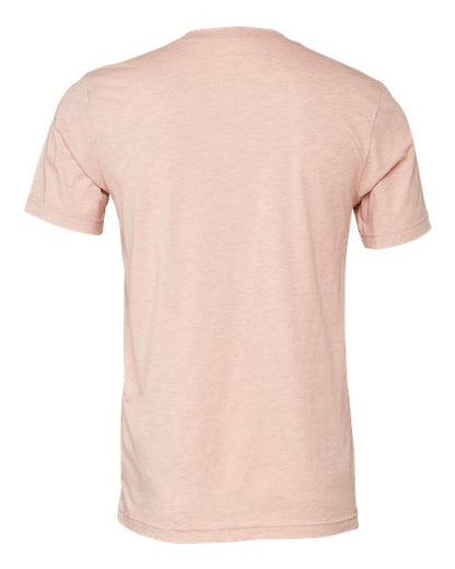 BELLA + CANVAS CVC Jersey Tee 3001CVC Heather Prism Peach Custom Embroidered Business Logo