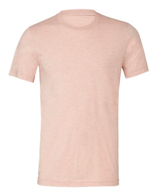 BELLA + CANVAS CVC Jersey Tee 3001CVC Heather Prism Peach Custom Embroidered Business Logo