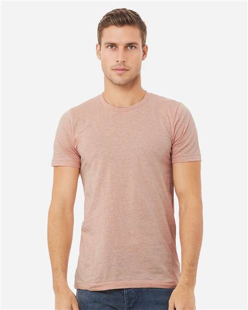 BELLA + CANVAS CVC Jersey Tee 3001CVC Heather Prism Peach