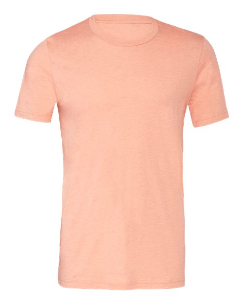 BELLA + CANVAS CVC Jersey Tee 3001CVC Heather Prism Peach Custom Embroidered Business Logo