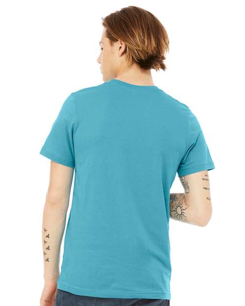 BELLA + CANVAS CVC Jersey Tee 3001CVC Heather Aqua Custom Embroidered Business Logo