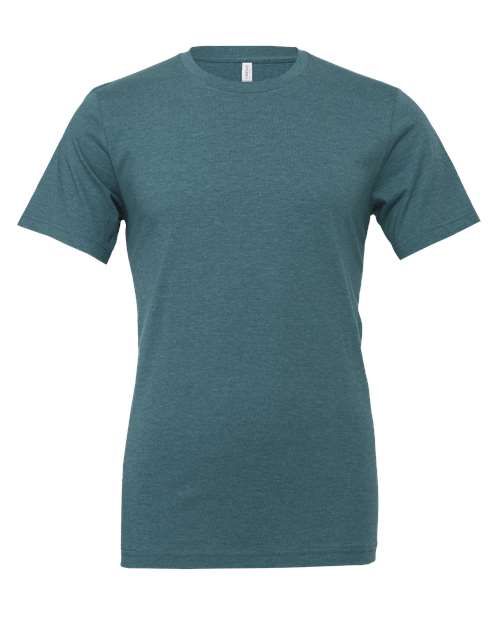 BELLA + CANVAS CVC Jersey Tee 3001CVC Heather Deep Teal Custom Embroidered Business Logo