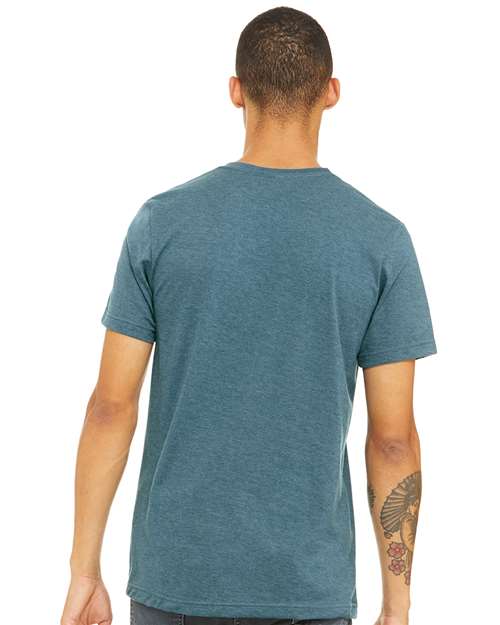 BELLA + CANVAS CVC Jersey Tee 3001CVC Heather Deep Teal Custom Embroidered Business Logo