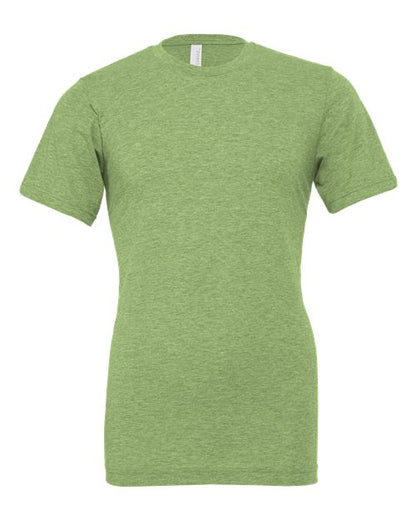 BELLA + CANVAS CVC Jersey Tee 3001CVC Heather Grass Green Custom Embroidered Business Logo