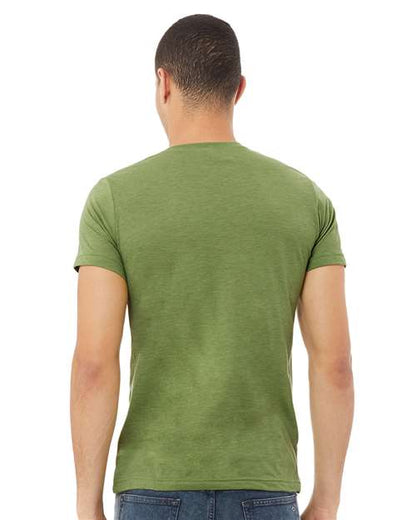 BELLA + CANVAS CVC Jersey Tee 3001CVC Heather Green Custom Embroidered Business Logo