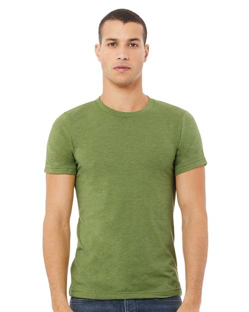 Custom Embroidered  BELLA + CANVAS CVC Jersey Tee 3001CVC Heather Green