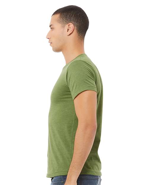 BELLA + CANVAS CVC Jersey Tee 3001CVC Heather Green Custom Embroidered Business Logo