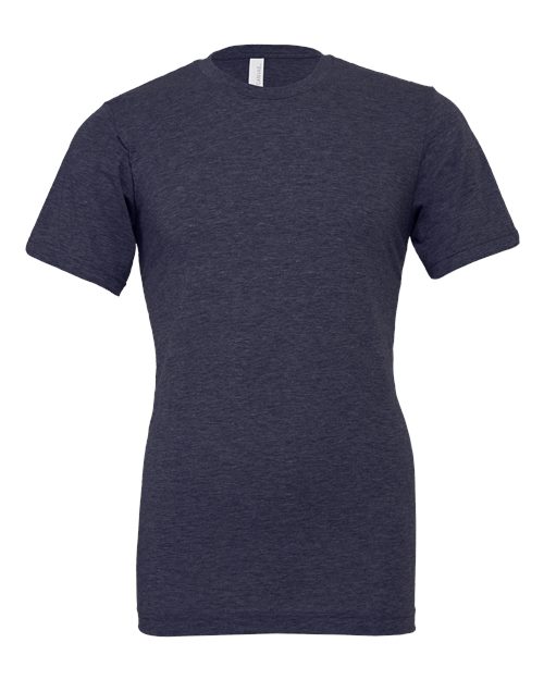 BELLA + CANVAS CVC Jersey Tee 3001CVC Heather Midnight Navy Custom Embroidered Business Logo