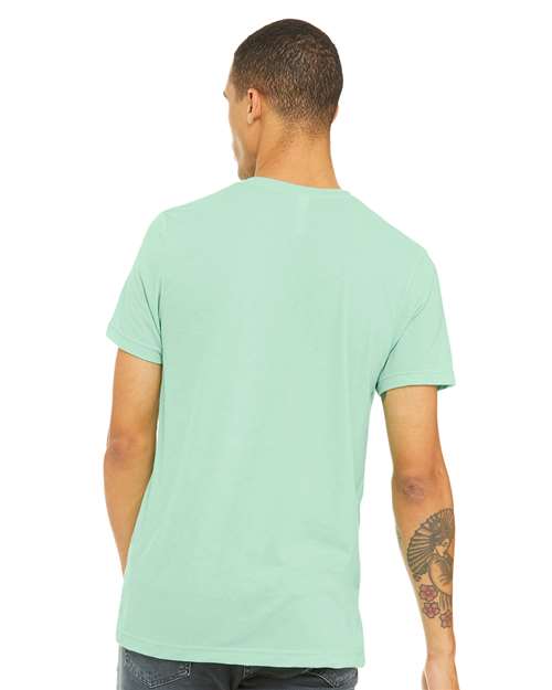 BELLA + CANVAS CVC Jersey Tee 3001CVC Heather Mint Custom Embroidered Business Logo