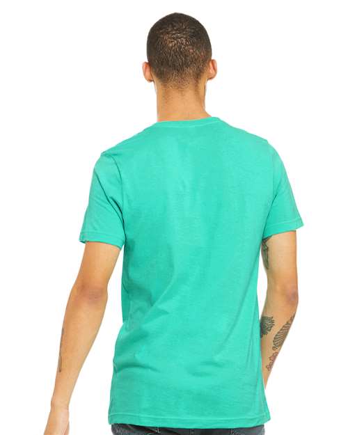 BELLA + CANVAS CVC Jersey Tee 3001CVC Heather Sea Green Custom Embroidered Business Logo