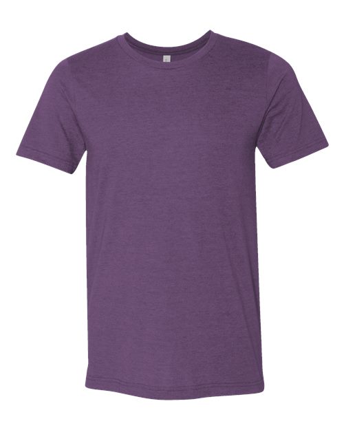 BELLA + CANVAS CVC Jersey Tee 3001CVC Heather Team Purple Custom Embroidered Business Logo