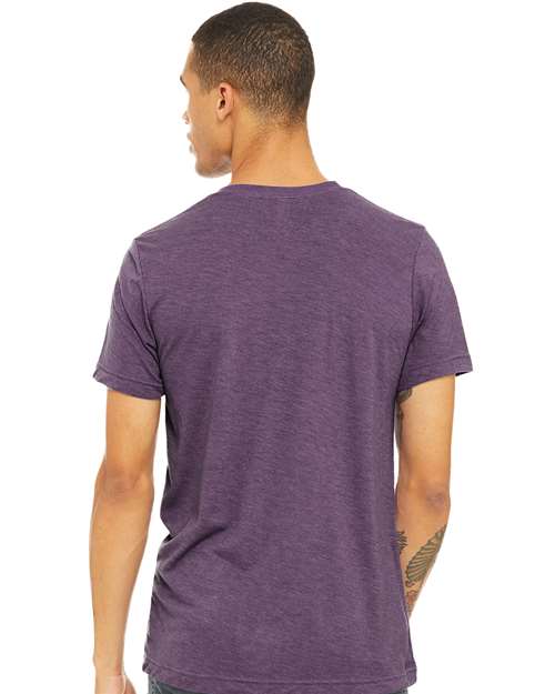 BELLA + CANVAS CVC Jersey Tee 3001CVC Heather Team Purple Custom Embroidered Business Logo