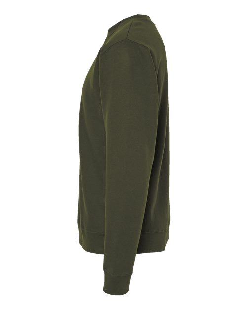 Independent Trading Co. Midweight Crewneck Sweatshirt SS3000 Army Custom Embroidered Business Logo