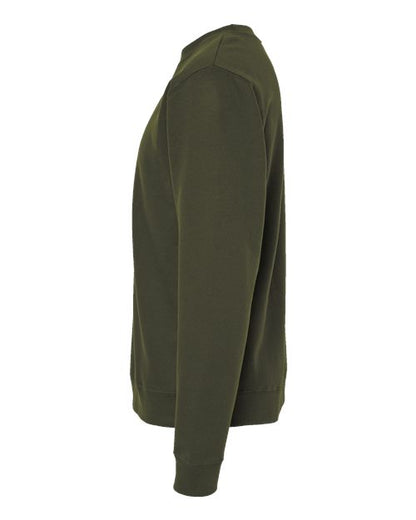 Independent Trading Co. Midweight Crewneck Sweatshirt SS3000 Army Custom Embroidered Business Logo