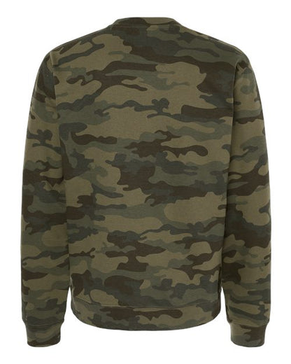 Independent Trading Co. Midweight Crewneck Sweatshirt SS3000 Forest Camo Custom Embroidered Business Logo