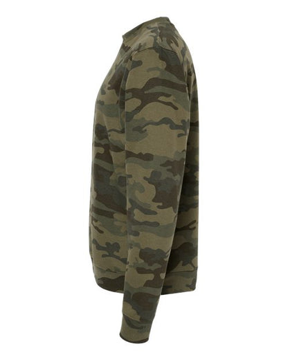 Independent Trading Co. Midweight Crewneck Sweatshirt SS3000 Forest Camo Custom Embroidered Business Logo