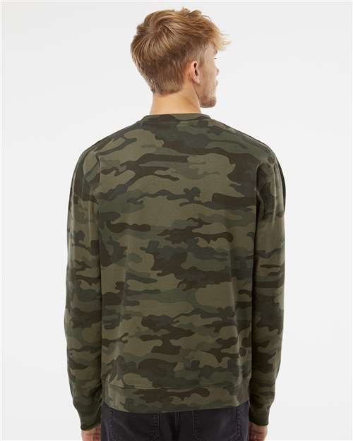 Independent Trading Co. Midweight Crewneck Sweatshirt SS3000 Forest Camo Custom Embroidered Business Logo