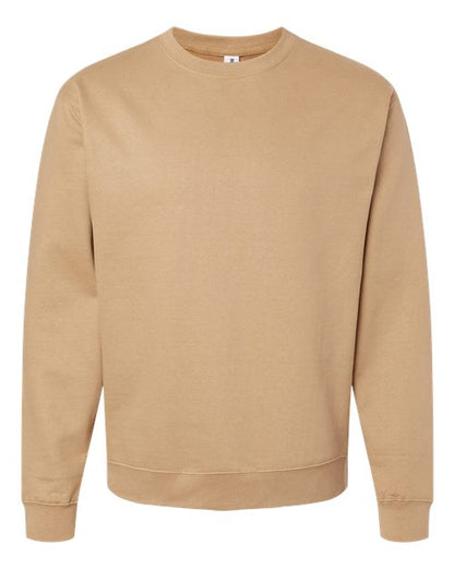 Independent Trading Co. Midweight Crewneck Sweatshirt SS3000 Sandstone Custom Embroidered Business Logo