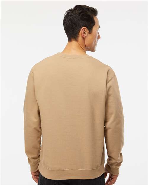 Independent Trading Co. Midweight Crewneck Sweatshirt SS3000 Sandstone Custom Embroidered Business Logo