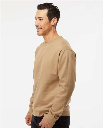 Independent Trading Co. Midweight Crewneck Sweatshirt SS3000 Sandstone Custom Embroidered Business Logo