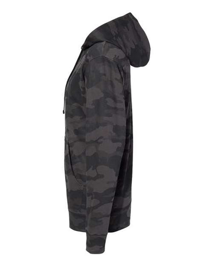 Independent Trading Co. Midweight Hooded Sweatshirt SS4500 Black Camo Custom Embroidered Business Logo