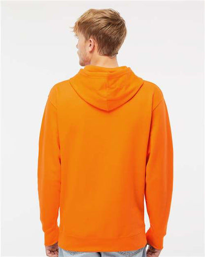 Independent Trading Co. Midweight Hooded Sweatshirt SS4500 Safety Orange Custom Embroidered Business Logo