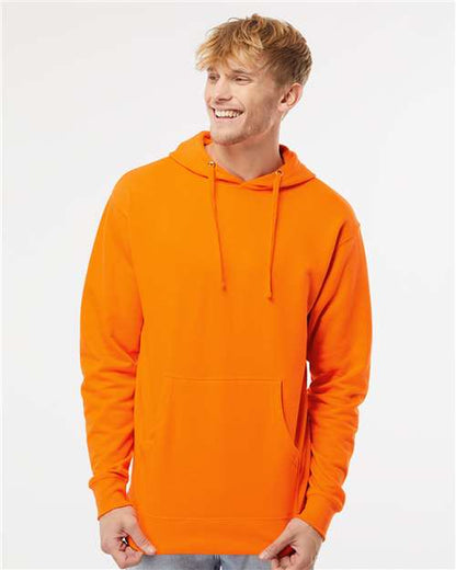 Custom Embroidered  Independent Trading Co. Midweight Hooded Sweatshirt SS4500 Safety Orange