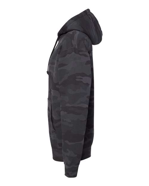 Independent Trading Co. Heavyweight Hooded Sweatshirt IND4000 Black Camo Custom Embroidered Business Logo