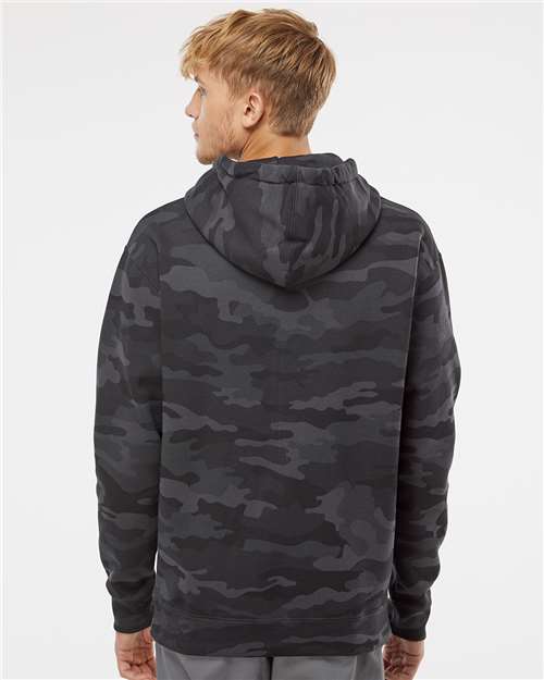 Independent Trading Co. Heavyweight Hooded Sweatshirt IND4000 Black Camo Custom Embroidered Business Logo