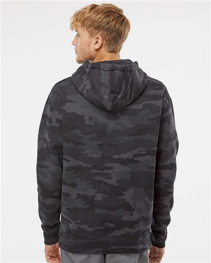 Independent Trading Co. Heavyweight Hooded Sweatshirt IND4000 Black Camo Custom Embroidered Business Logo